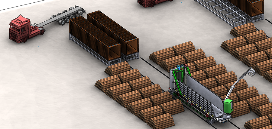 Log loading machine
