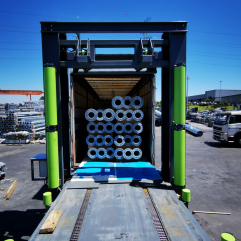 Steel pipe truck loading