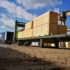  automated wood material container loading system for LTD "Jēkabpils Kokapstrāde"