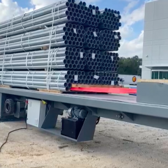Fastest way to unload metal tubes from container